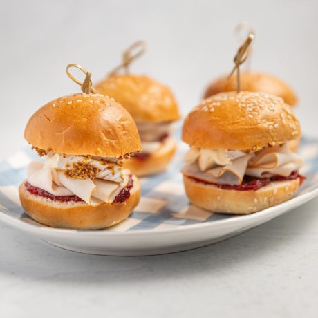 Turkey, Brie and Cranberry Sliders